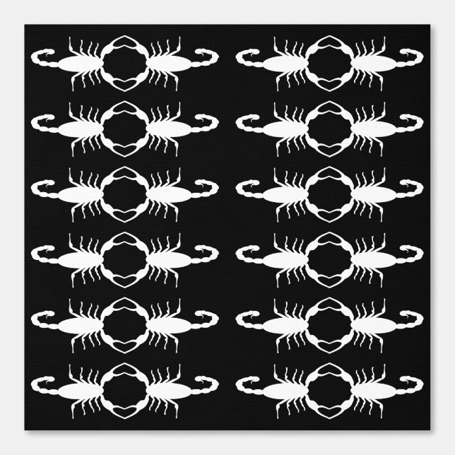 Gothic White Wedding Scorpions Patterned Wallpaper (Front)