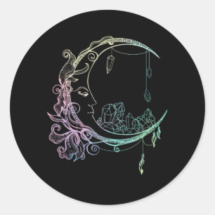 Gothic Wicca Crescent Pastel Goth Moon Classic Round Sticker