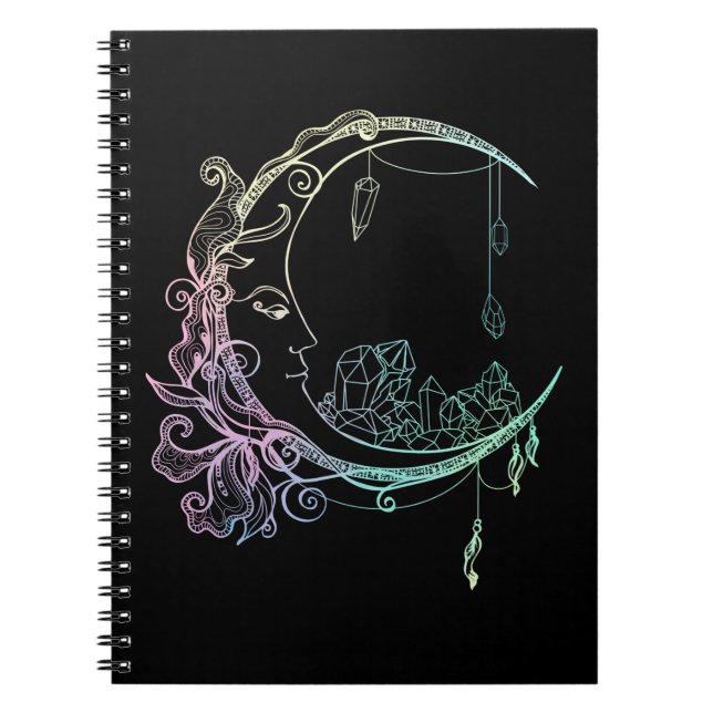 Gothic Wicca Crescent Pastel Goth Moon Notebook (Front)