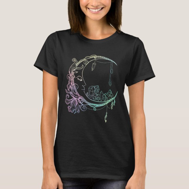 Gothic Wicca Crescent Pastel Goth Moon T-Shirt (Front)