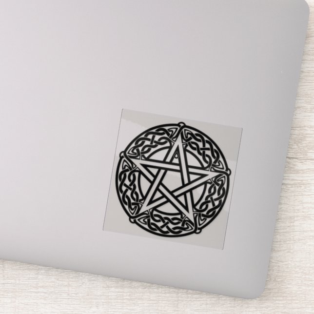Gothic Wicca Pentagram Celtic Knot Vinyl Sticker (Detail)