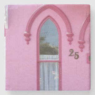Gothic Window and Snow - Martha's Vineyard Stone Coaster