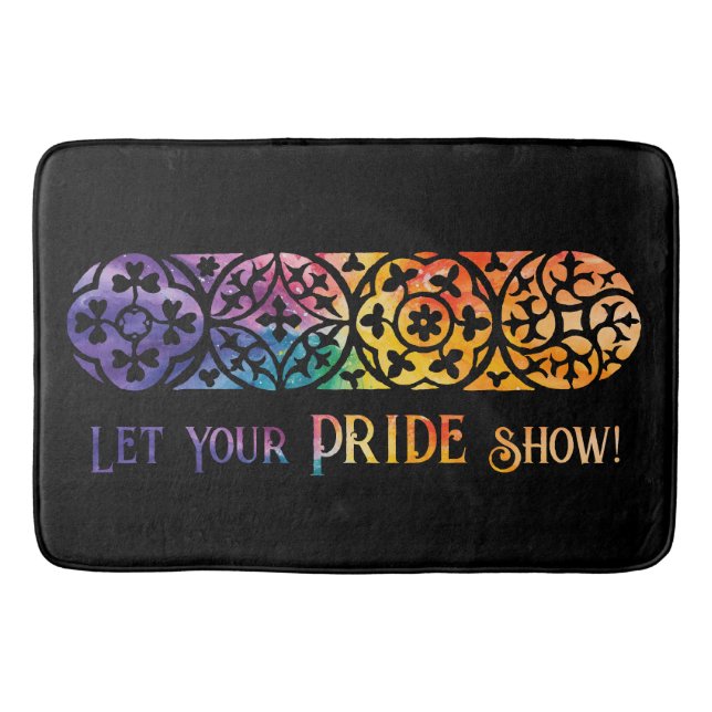 Gothic Window Rainbow Pride Bath Mat (Front)