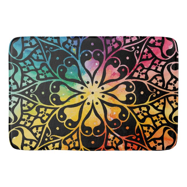 Gothic Window Rainbow Pride Bath Mat (Front)