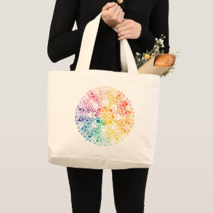 Gothic Window Rainbow Pride Large Tote Bag