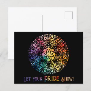 Gothic Window Rainbow Pride Postcard