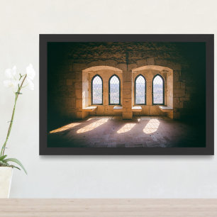 Gothic windows in Leiria Castle Palatial Residence Photo Print