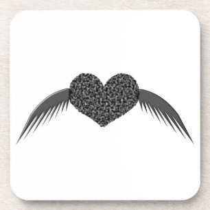 Gothic Winged Love Heart Coaster