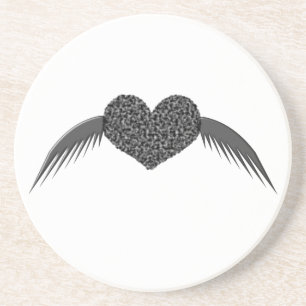 Gothic Winged Love Heart Coasters