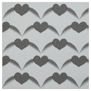 Gothic Winged Love Heart Craft Fabric