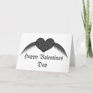 Gothic Winged Love Heart Custom Valentines Day Holiday Card