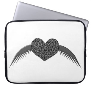 Gothic Winged Love Heart Laptop Bag