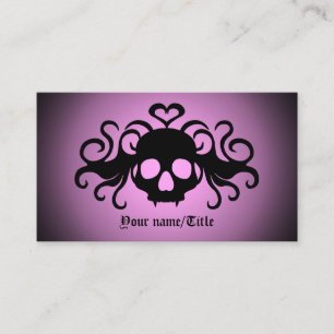 Gothic winged skull spooky chic business card