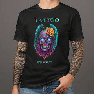 Gothic Winged Skull Tattooist Dark Tattoo Artist T-Shirt