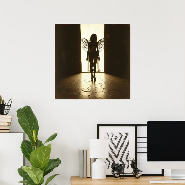 Gothic Wings of Shadowlight Dark Fantasy Poster (Home Office)