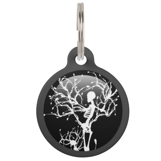 Gothic Winter Skeleton Pet ID Tag (Front)