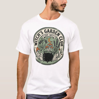 Gothic Witch Garden Retro Groovy Halloween Graphic T-Shirt