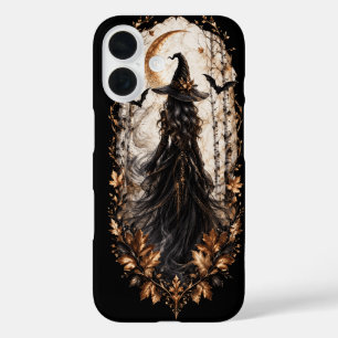 Gothic Witch Golden Moon Forest Halloween Case-Mat iPhone 16 Case