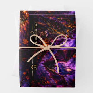 Gothic Witch & Halloween Monsters Wrapping Paper
