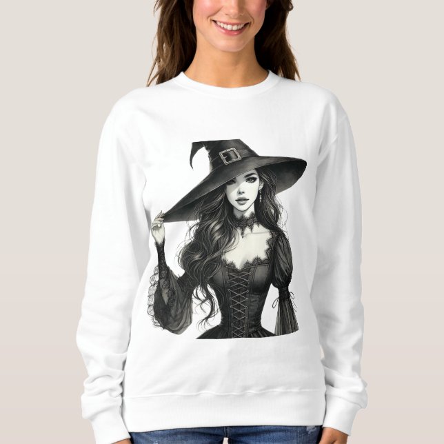 Gothic Witch Long Sleeve Women's Tee (Front)