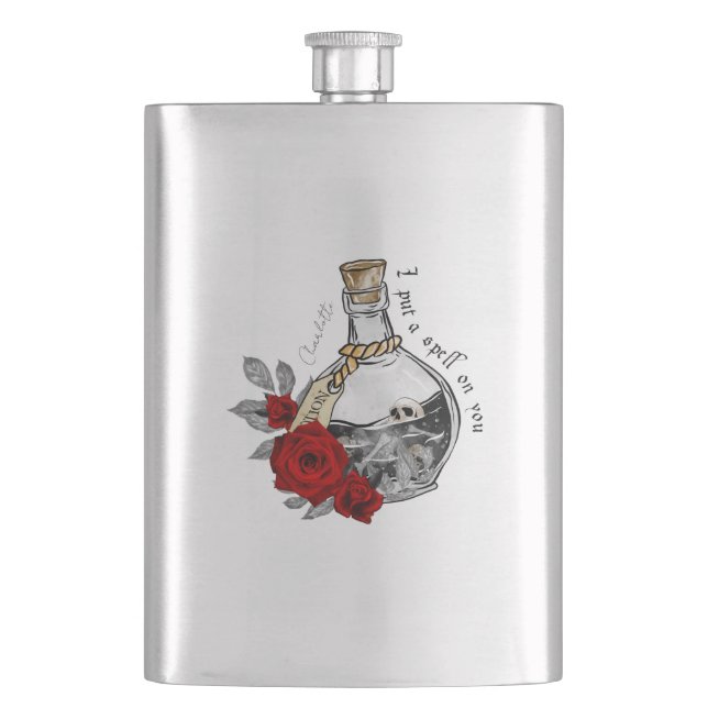 Gothic Witch Love Potion Hip Flask (Front)