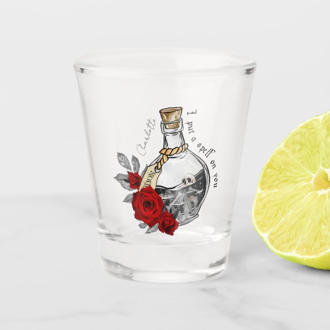 Gothic Witch Love Potion Shot Glass (Front)