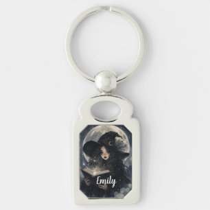 Gothic Witch Nature Full Moon Design Key Ring