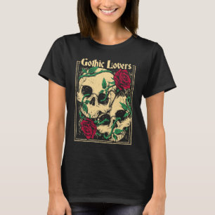 Gothic Witch Pagan Wiccan Wicca Roses & Skulls T-Shirt
