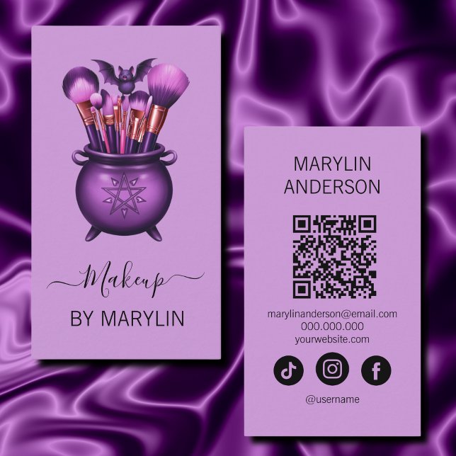 Gothic Witch-Themed Makeup Brush Set  Business Card (Creator Uploaded)