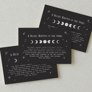 Gothic Witchy Bridal Shower Recipe Request Enclosure Card