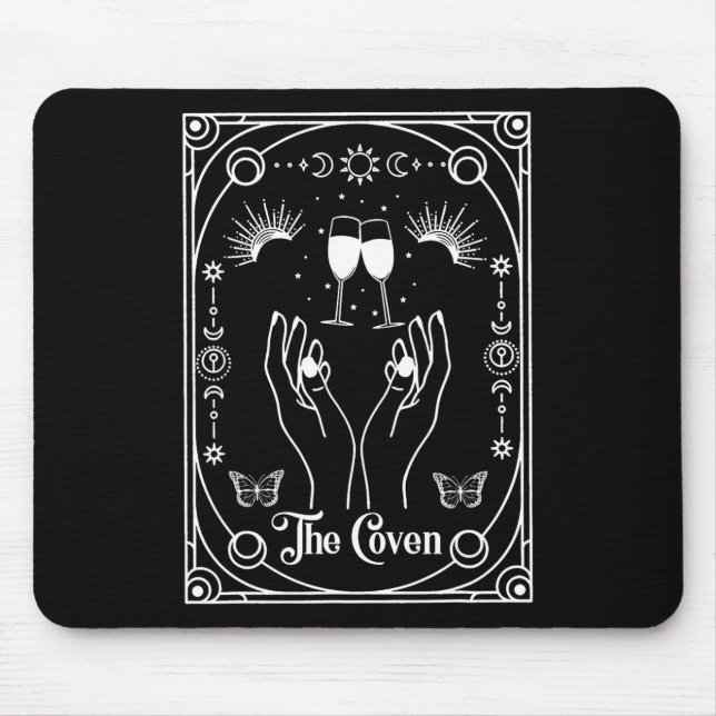Gothic Witchy Coven Bride Tarot Halloween Bachelor Mouse Mat (Front)