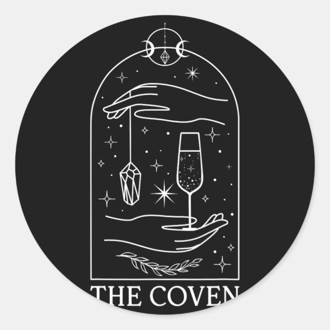 Gothic Witchy Coven Bride Tarot Matching Bachelore Classic Round Sticker (Front)