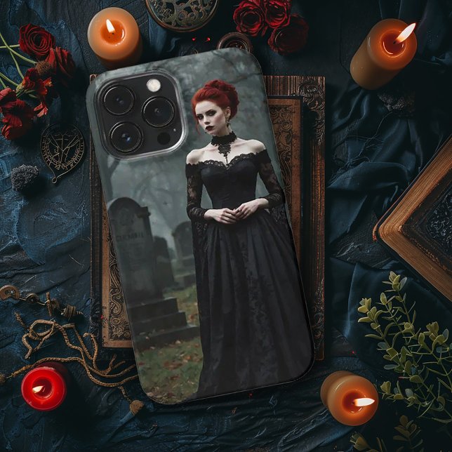 Gothic Woman in Grave Yard iPhone Case (Creator Uploaded)