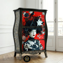 Gothic Woman Portrait Furniture Decoupage
