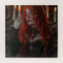Gothic Woman with Red Hair