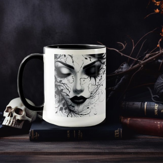Gothic Woman's Face Mug (Creator Uploaded)