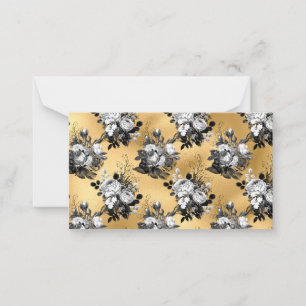 Gothic Yellow Flower Leaves Floral Illustration Card