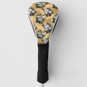 Gothic Yellow Flower Leaves Floral Illustration Golf Head Cover