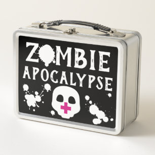 Gothic Zombie Apocalypse Emo Medical Kit Metal Lunch Box