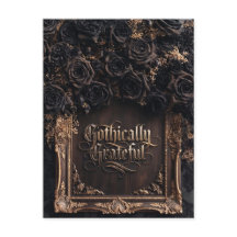 Gothically Grateful Typography with Dark Roses