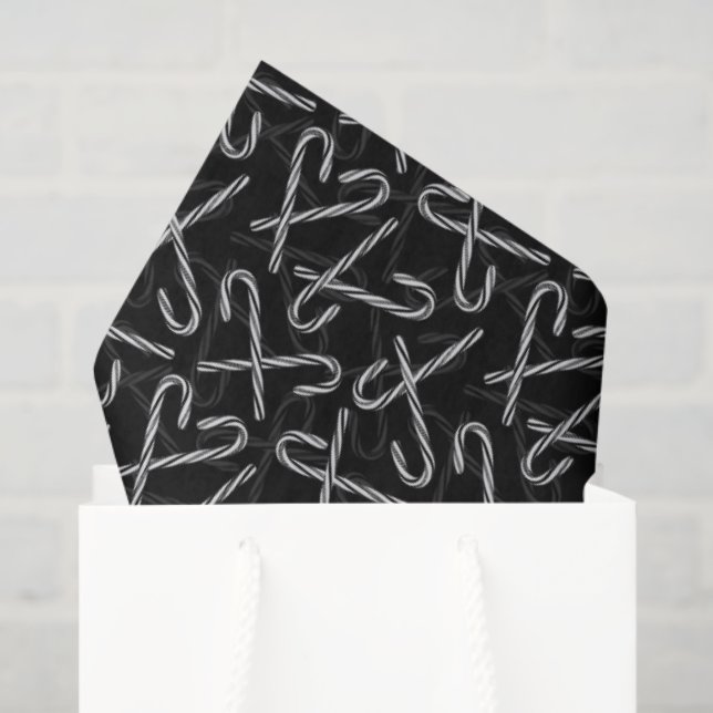 Gothmas Black and White Candy Cane Pattern Tissue Paper (Gift Bag)