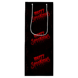 Gothmas Bold Red Script on Black Goth Christmas Wine Gift Bag