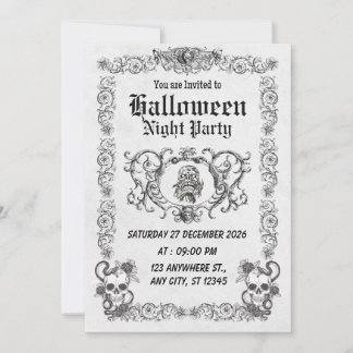 Gothmas Halloween Party Invite Dark