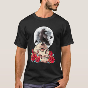 Goths Occult Moon Rose Witchcraft Full Moon Gothic T-Shirt