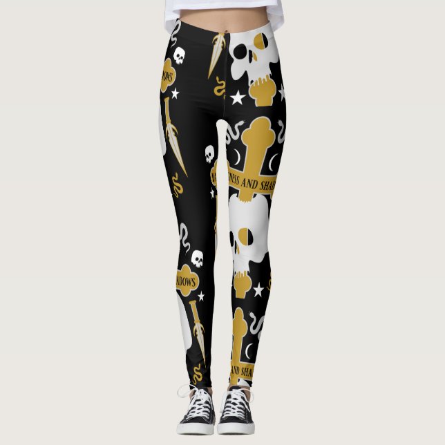 Goths Skull And Cross Wold Goth Day Leggings (Front)
