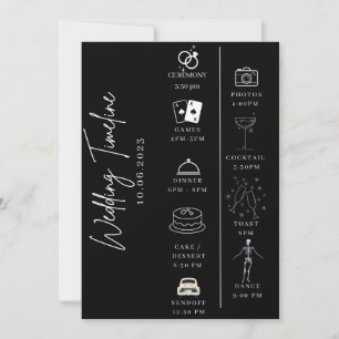 Gotich wedding timeline & details invitation
