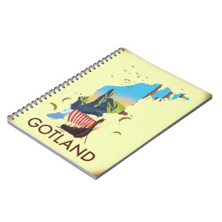 Gotland Baltic Sea Viking Travel map Notebook