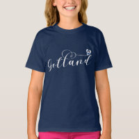 Gotland Flag Heart Script Design, Sweden T-Shirt