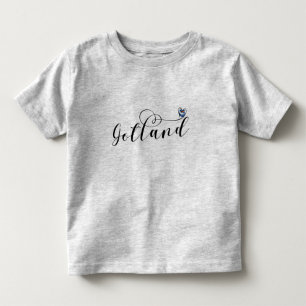 Gotland Flag Heart Script Design, Sweden Toddler T-Shirt