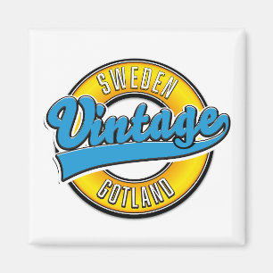 Gotland Sweden vintage style logo Magnet